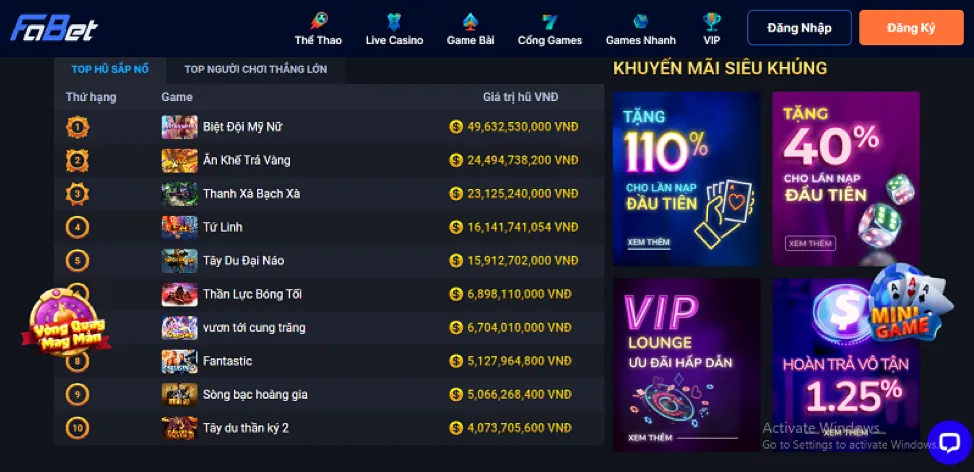 Hoàn trả cao 85bet Win